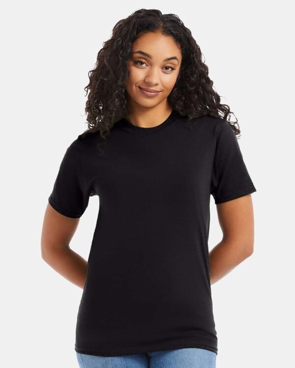 Hanes 5180 Beefy-T, black, worn
