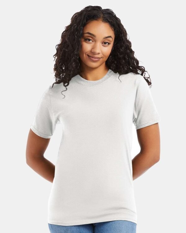 Hanes 5180 Beefy-T, white, worn
