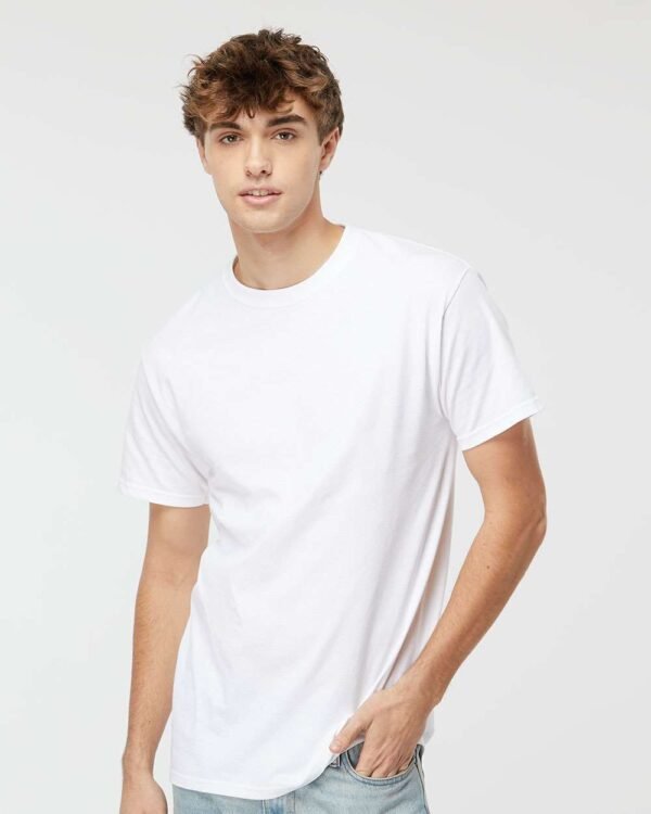 M&O 4800 Gold Soft Touch Tee, white, worn