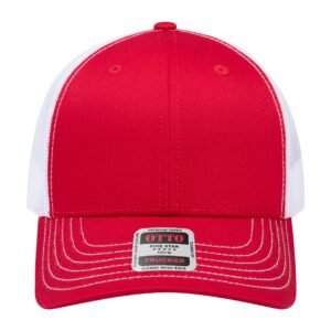 OTTO 112-1 Mesh Back Trucker, Red/Red/White