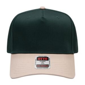 OTTO 31-069 5-Panel Cap, Khaki/Dark Green