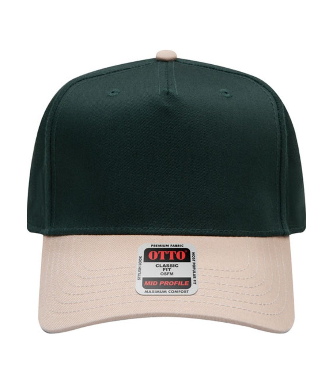 OTTO 31-069 5-Panel Cap, Khaki/Dark Green